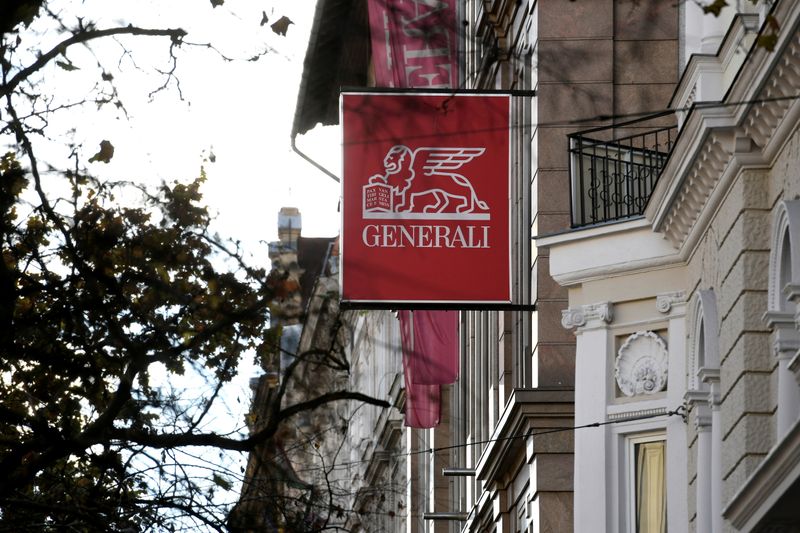 FILE PHOTO: Logo of insurance company Generali is seen on