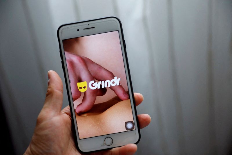 FILE PHOTO: Grindr app is seen on a mobile phone