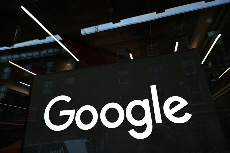 FILE PHOTO: Google logo is seen on on the company’s