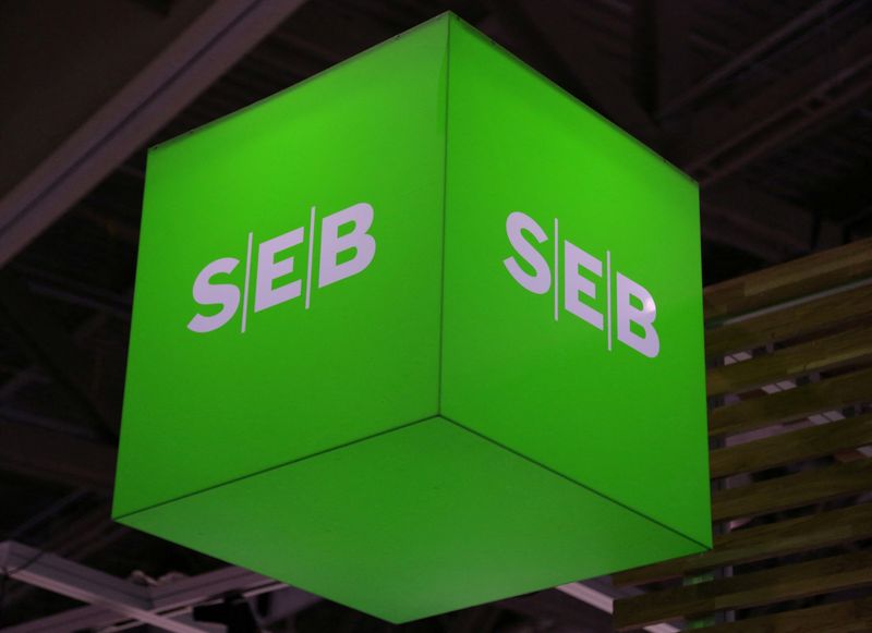 FILE PHOTO: The logo for Nordic bank SEB Group is