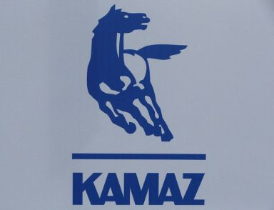 FILE PHOTO: The logo of Russian truckmaker Kamaz is seen