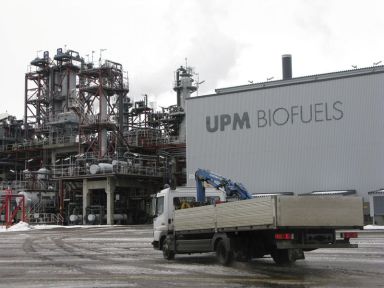 File photo of maintenance truck at UPM-Kymmeneis biofuel plant in