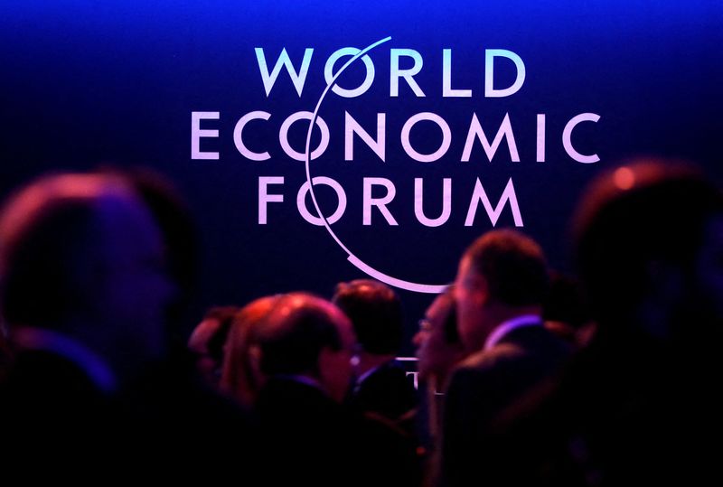 FILE PHOTO: Logo of the World Economic Forum (WEF) is