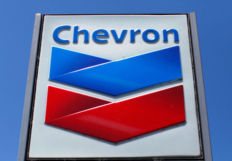 FILE PHOTO: A Chevron gas station sign is seen in