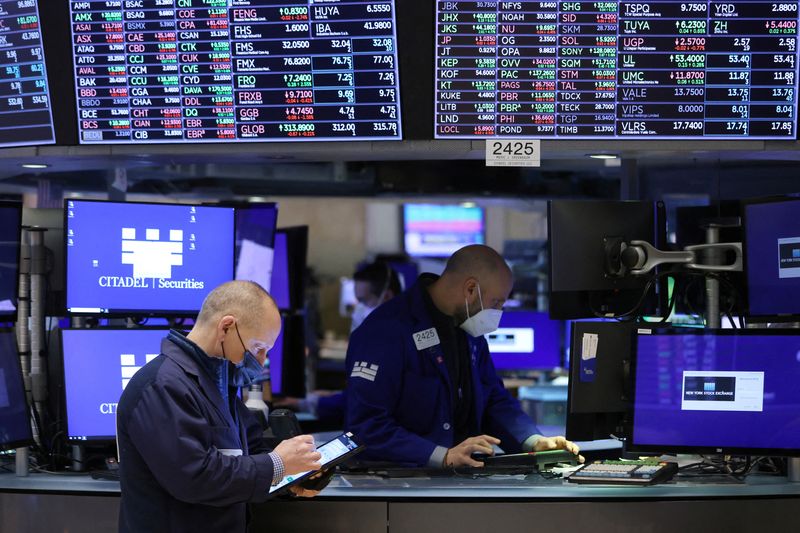 Trader work on the trading floor at the New York