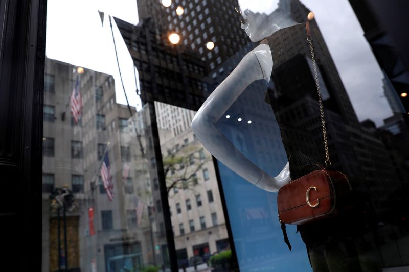 FILE PHOTO: Closed luxury retail stores on 5th Avenue in