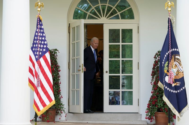 FILE PHOTO: U.S. President Joe Biden speaks about the COVID-19