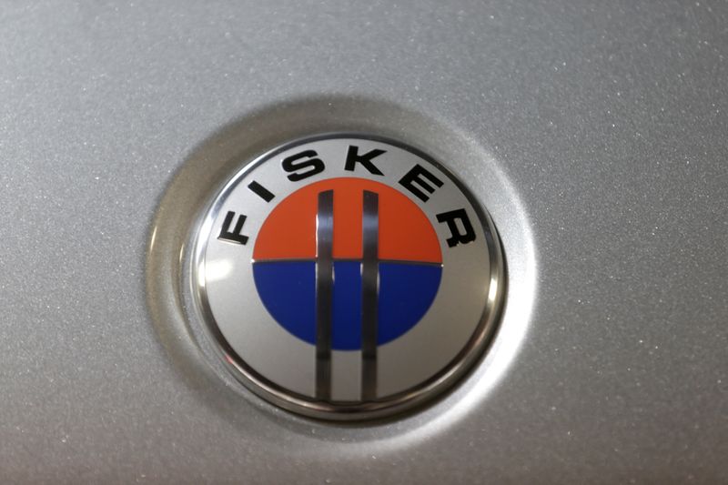 FILE PHOTO: Fisker logo is seen on a Fisker Karma