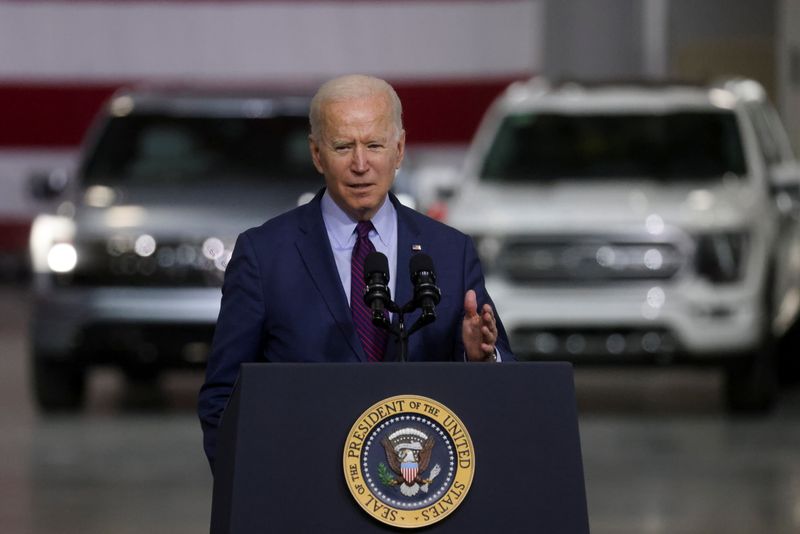 U.S. President Joe Biden visits Ford Rouge Electric Vehicle Center