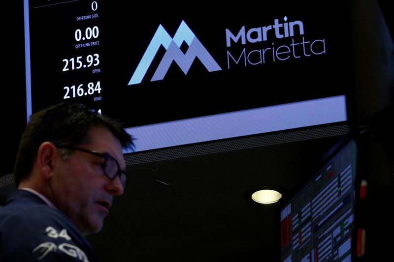 A specialist trader works at the post where Martin Marietta