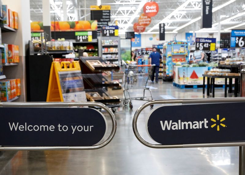 FILE PHOTO: The entrance to a Walmart store is seen