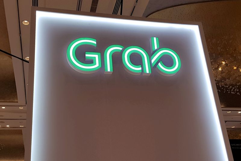 FILE PHOTO: FILE PHOTO: A Grab logo is pictured at