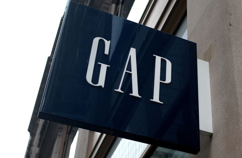 FILE PHOTO: A sign hangs outside a GAP clothing retail