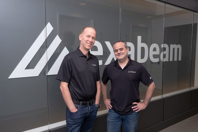 Exabeam CEO Michael DeCesare (L) and chairman and co-founder Nir