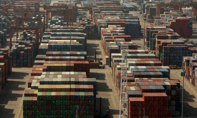 FILE PHOTO: Containers are seen at the Yantian International Container