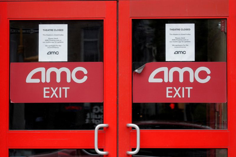 FILE PHOTO: Closed signs are seen on an AMC Theatre
