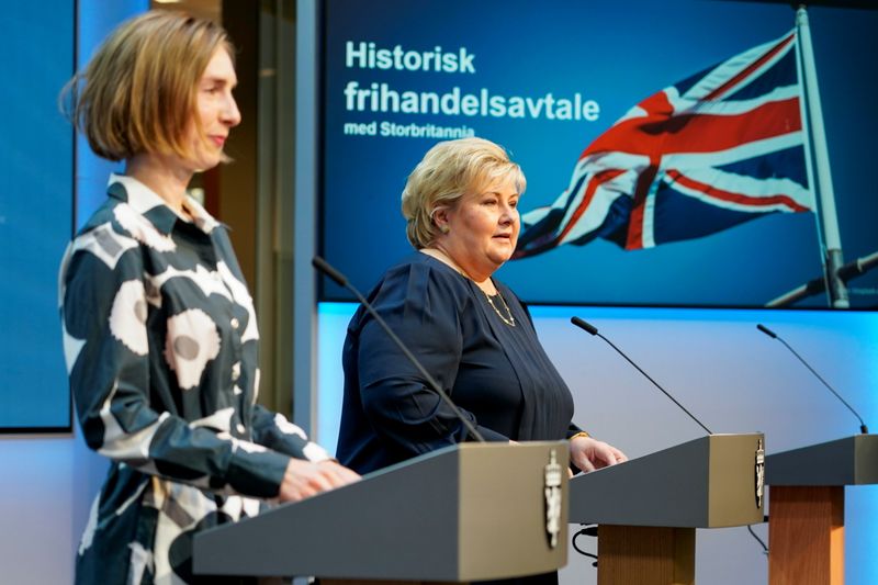Norway’s Ministers attend a news conference on the status of