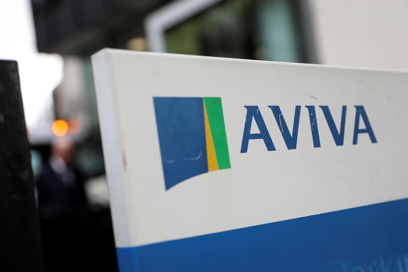 FILE PHOTO: The Aviva logo sits outside the company head