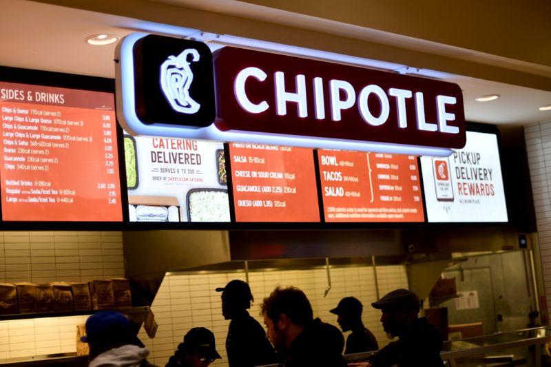 FILE PHOTO: Customers order from a Chipotle restaurant as holiday