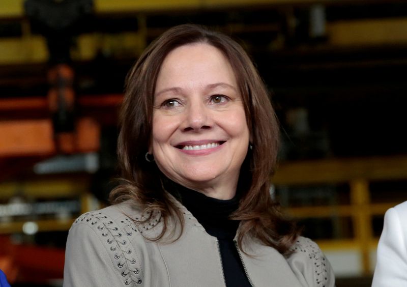 FILE PHOTO: General Motors Chief Executive Officer Mary Barra poses
