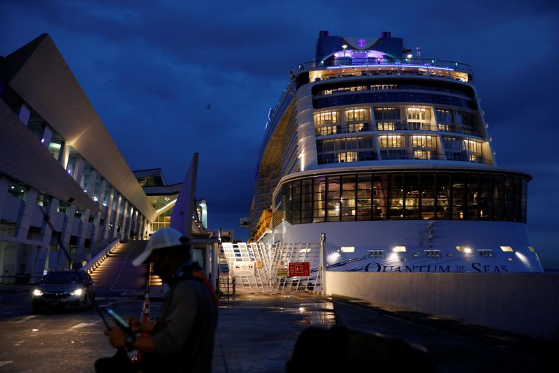 Royal Caribbean’s Quantum of the Seas is moored at the
