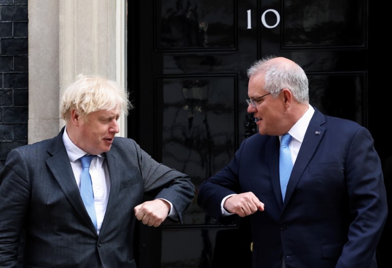 British PM Johnson meets Australian counterpart Morrison in London