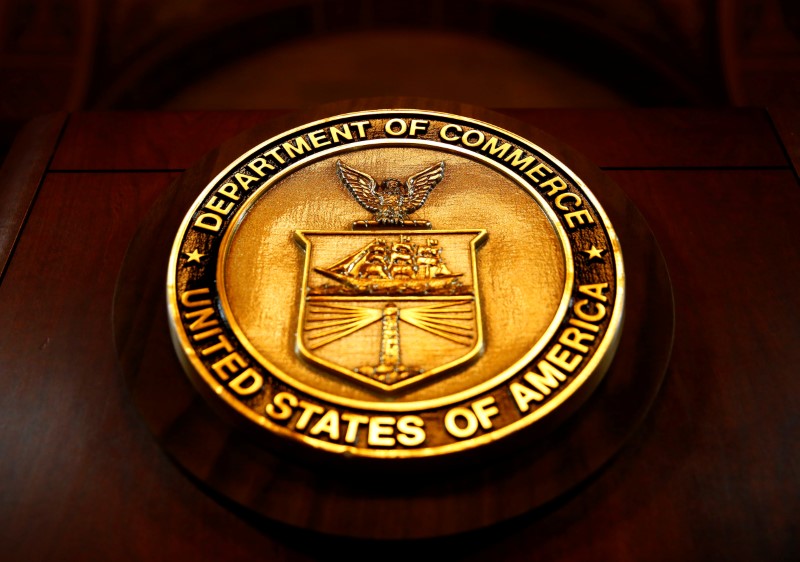 The seal of the Department of Commerce is pictured in