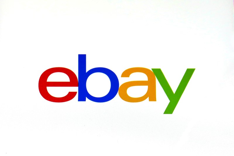 FILE PHOTO: The eBay logo is pictured on a screen