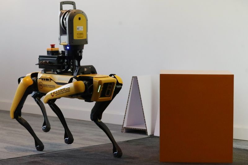 Boston Dynamics’ four-legged robot Spot at demonstration at Santiago