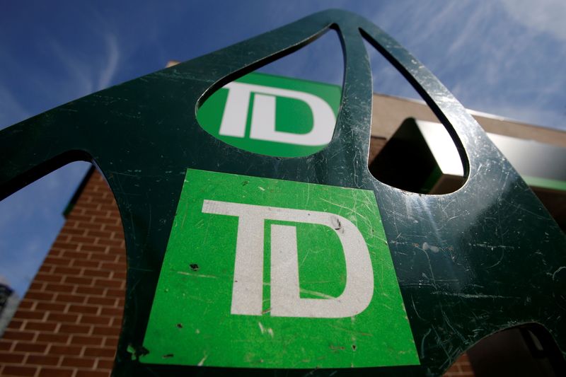 FILE PHOTO: Toronto-Dominion Bank logos are seen outside of a