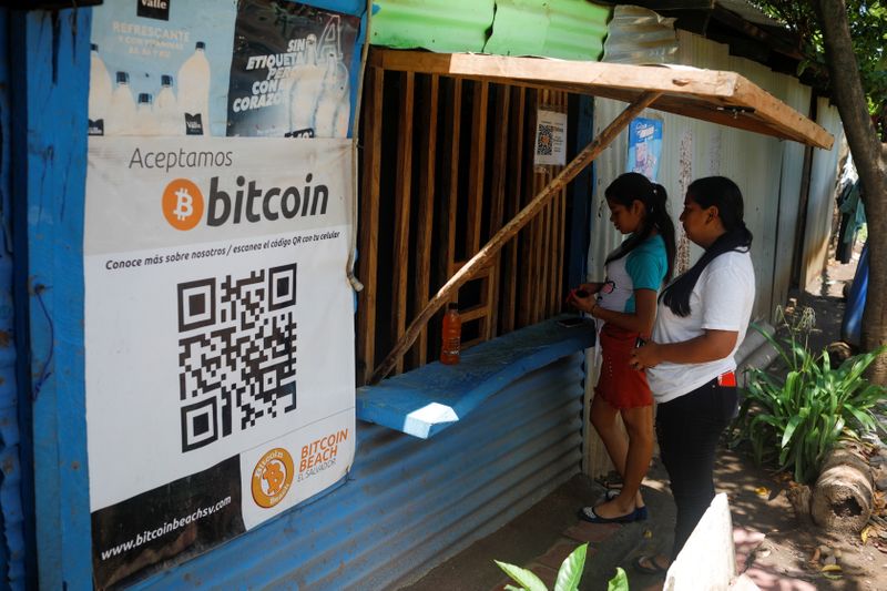 People use Bitcoin in El Zonte Beach in Chiltiupan, El