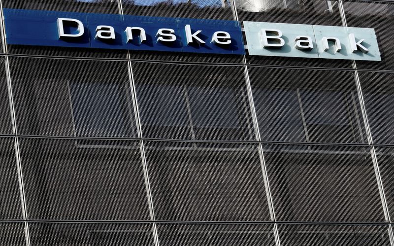 Danske Bank sign is seen at the bank’s Estonian branch