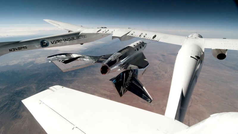 FILE PHOTO: Virgin Galactic’s VSS Unity is seen during its