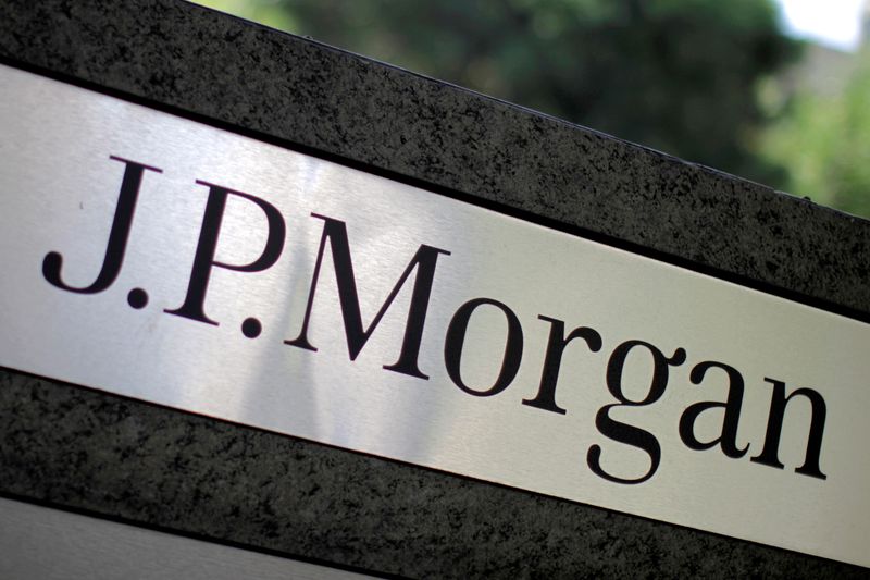 FILE PHOTO: The logo of JPMorgan is seen in Los
