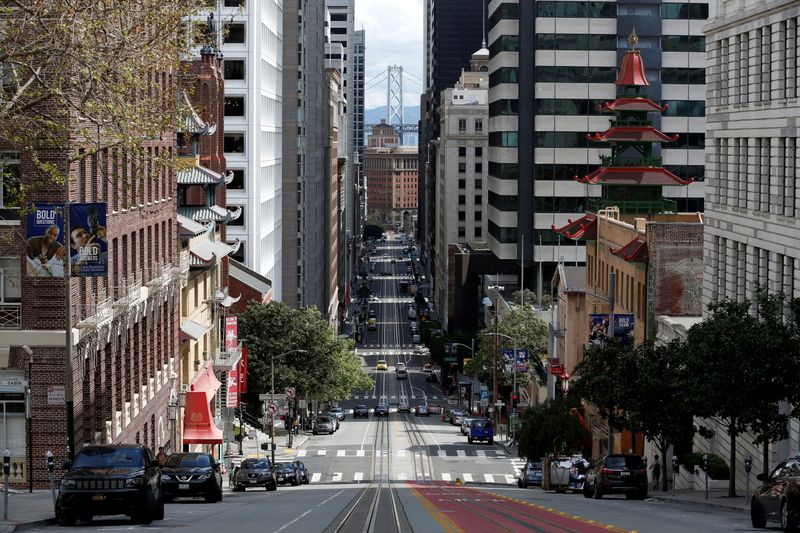 FILE PHOTO: Downtown San Francisco is seen from California Street