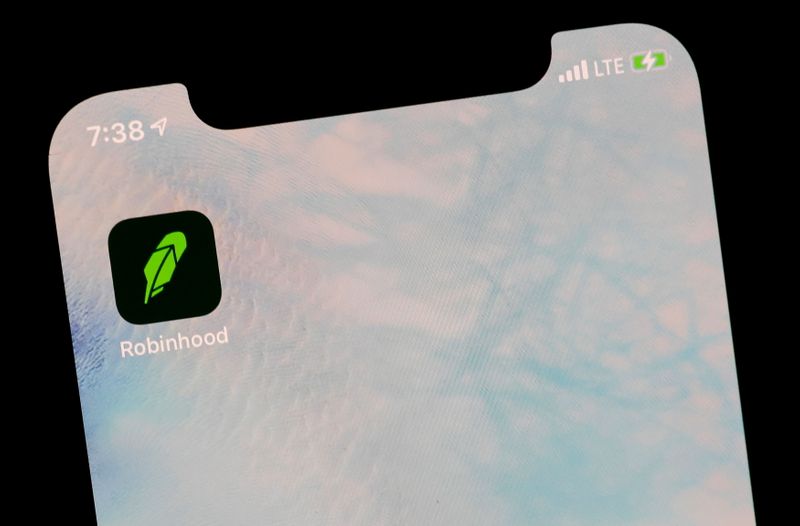 FILE PHOTO: The Robinhood App is displayed on a screen