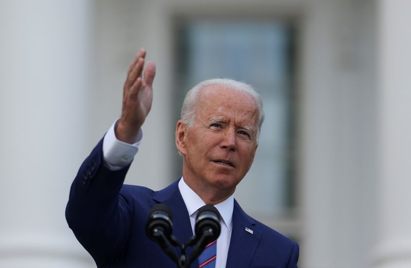 U.S. President Joe Biden delivers remarks at the White House