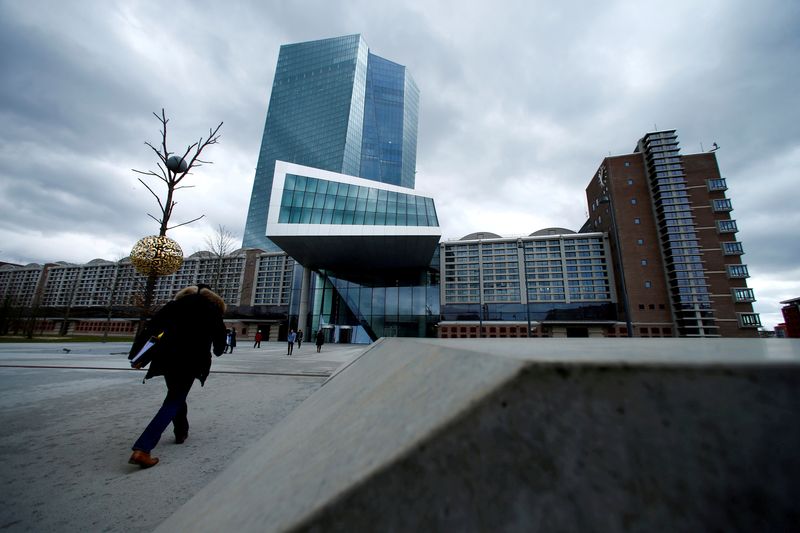 FILE PHOTO: European Central Bank (ECB) headquarters building is seen
