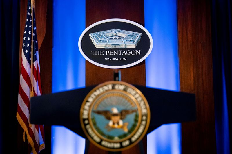 FILE PHOTO: The briefing room at the Pentagon in Arlington,