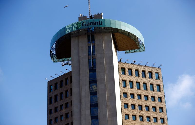 FILE PHOTO: The headquarters of Garanti Bank is pictured in