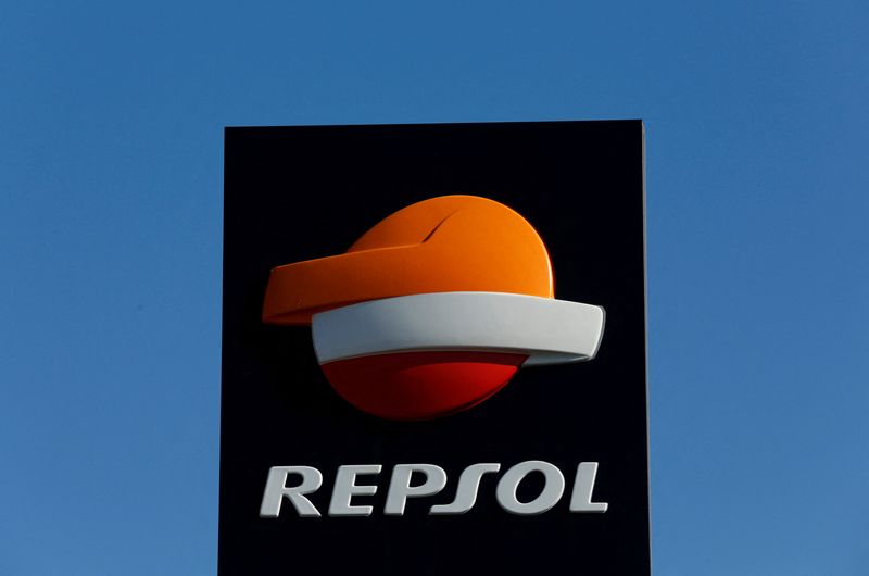 FILE PHOTO: A Repsol logo at a petrol station in