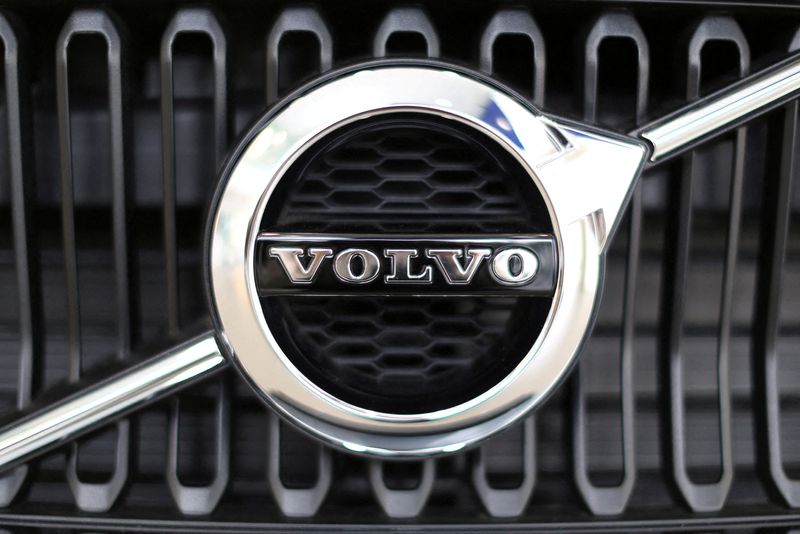 FILE PHOTO: The logo of Volvo is seen on the