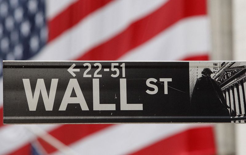 FILE PHOTO: The Wall Street sign is seen in front