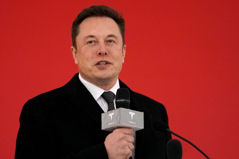 Tesla CEO Elon Musk attends the Tesla Shanghai Gigafactory groundbreaking