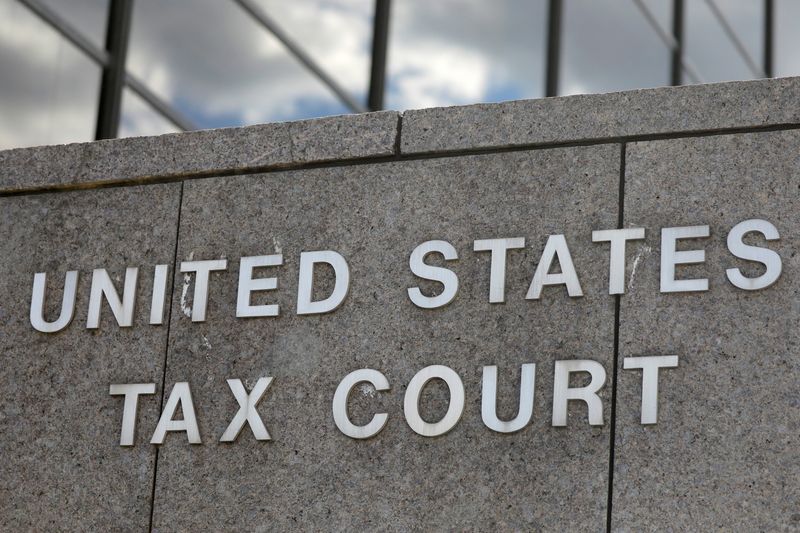 Signage is seen at the United States Tax Court in