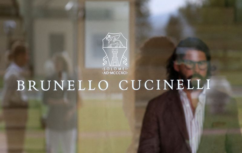 FILE PHOTO: Logo of Brunello Cucinelli is seen on a