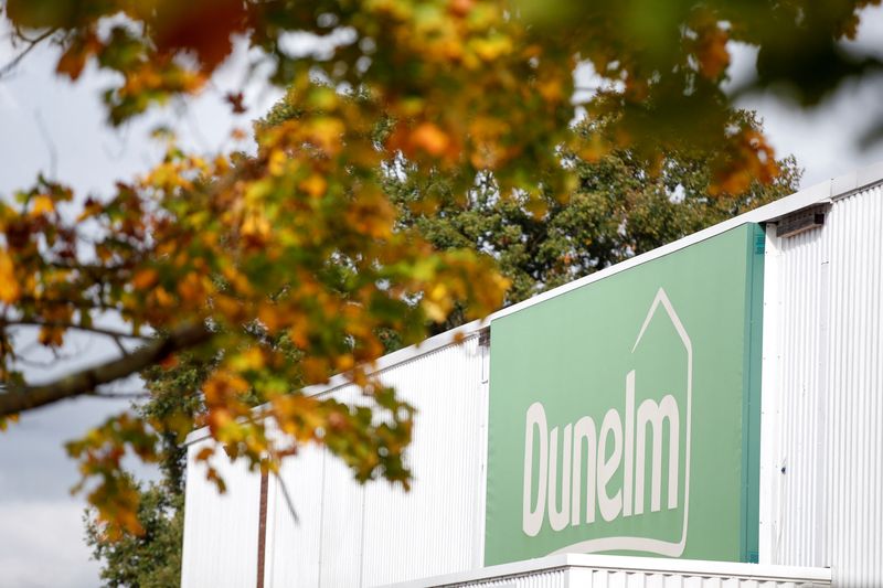 A view shows a logo of a Dunelm store in