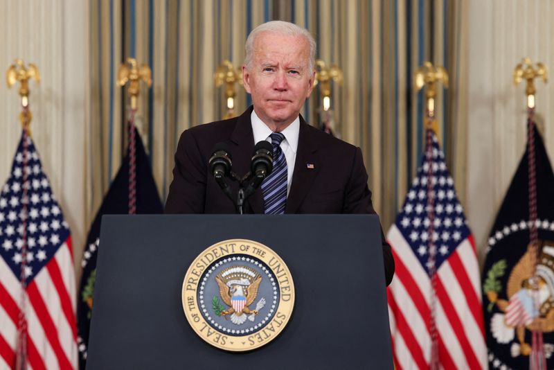 U.S. President Joe Biden delivers remarks on the October jobs