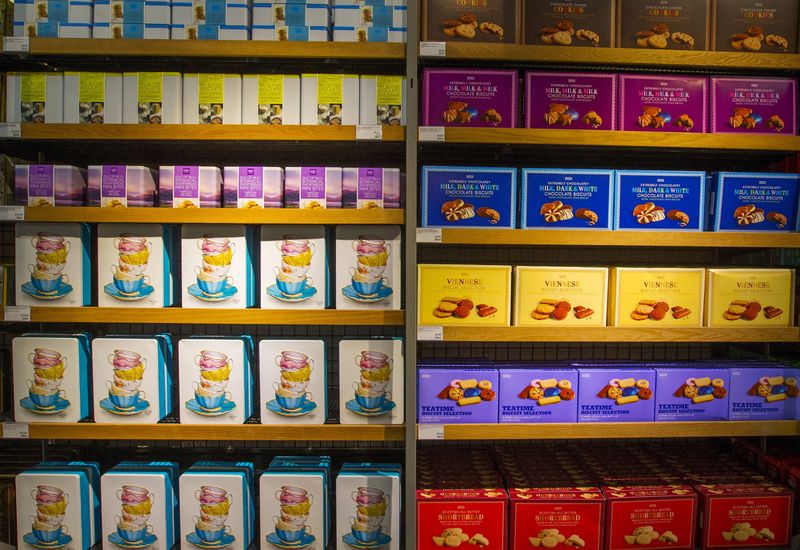 FILE PHOTO: Boxes of biscuits boxes are seen in the