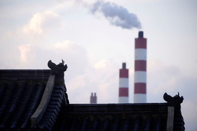 FILE PHOTO: Chimneys of a coal-fired power plant are seen